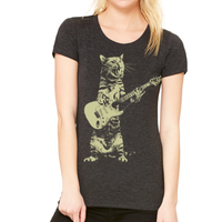 Load image into Gallery viewer, Cat Playing Guitar | Women&#39;s Tee
