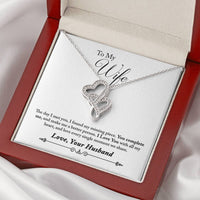 Load image into Gallery viewer, To My WIFE, The Day I Met You, I found my Missing Piece | Double Heart Necklace
