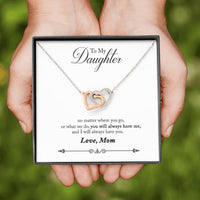Load image into Gallery viewer, To My Daughter from Mom | Interlocking Hearts Necklace

