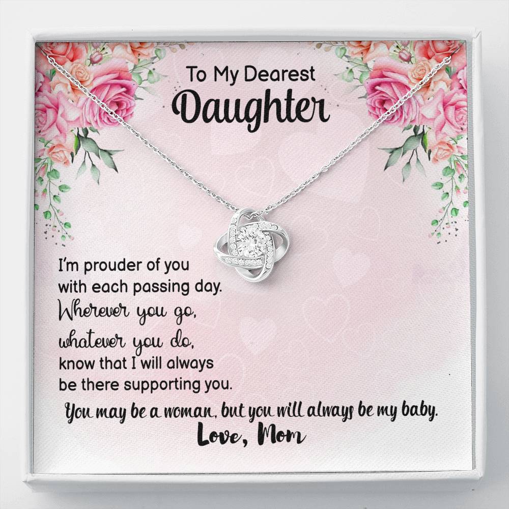 To My Dearest Daughter From Mom | Love Knot Necklace
