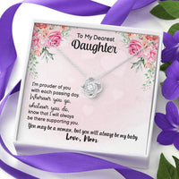Load image into Gallery viewer, To My Dearest Daughter From Mom | Love Knot Necklace

