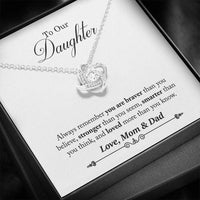 Load image into Gallery viewer, To Our Daughter from Mom &amp; Dad | Love Knot Necklace
