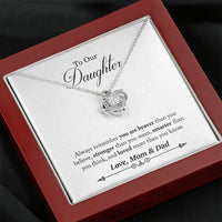Load image into Gallery viewer, To Our Daughter from Mom &amp; Dad | Love Knot Necklace

